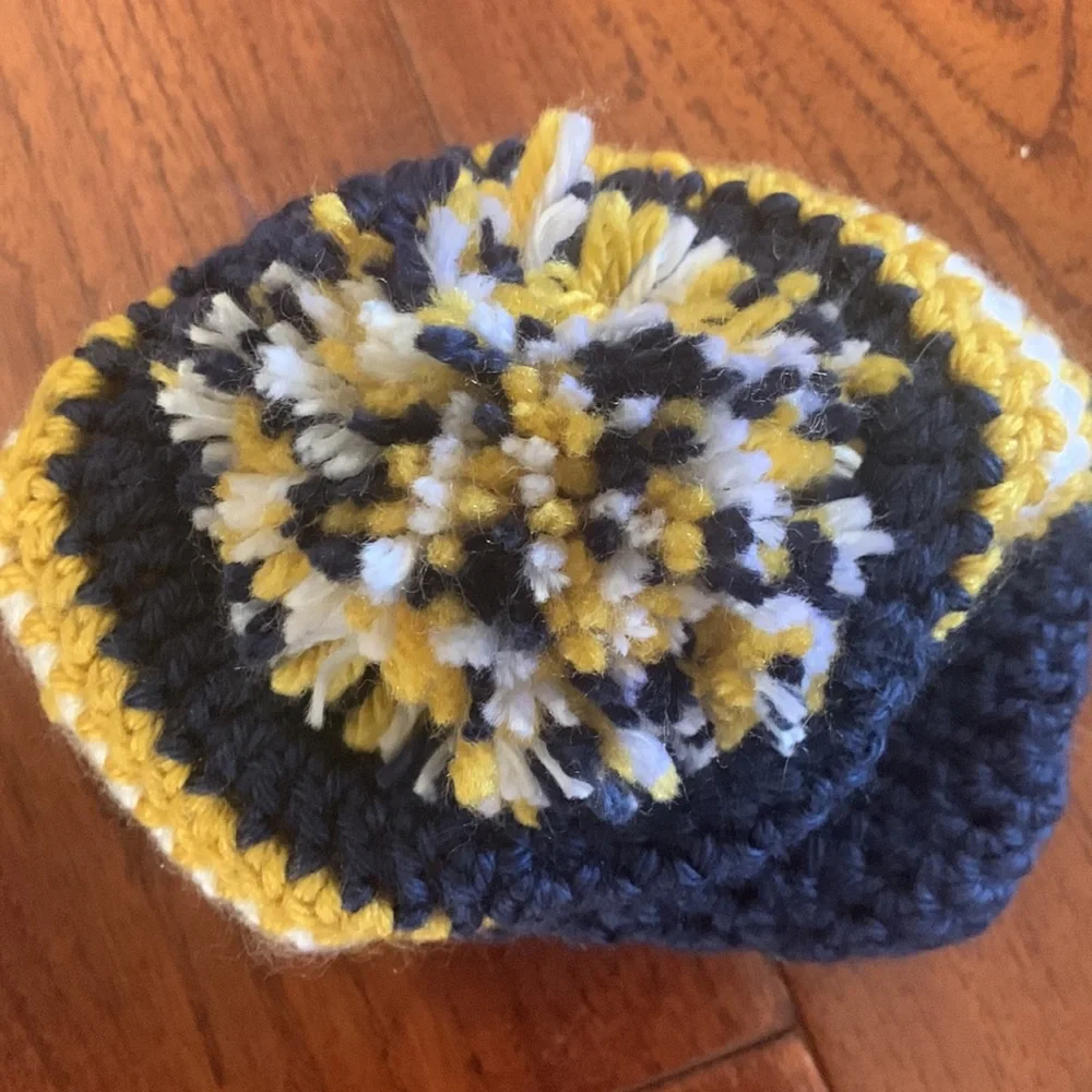 Baby Beanie Hat Bundle I Handmade Hand Knit Crochet I Newborn 0-3 mos I pom pom